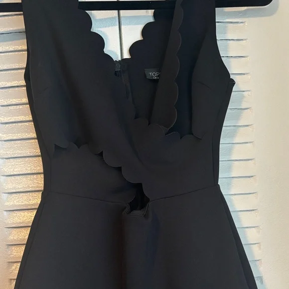 Topshop Black Scalloped Mini Dress - Picture 5 of 8